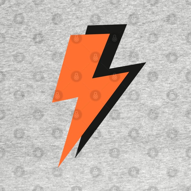 Orange and Black on Grey, Lightning Bolts by OneThreeSix